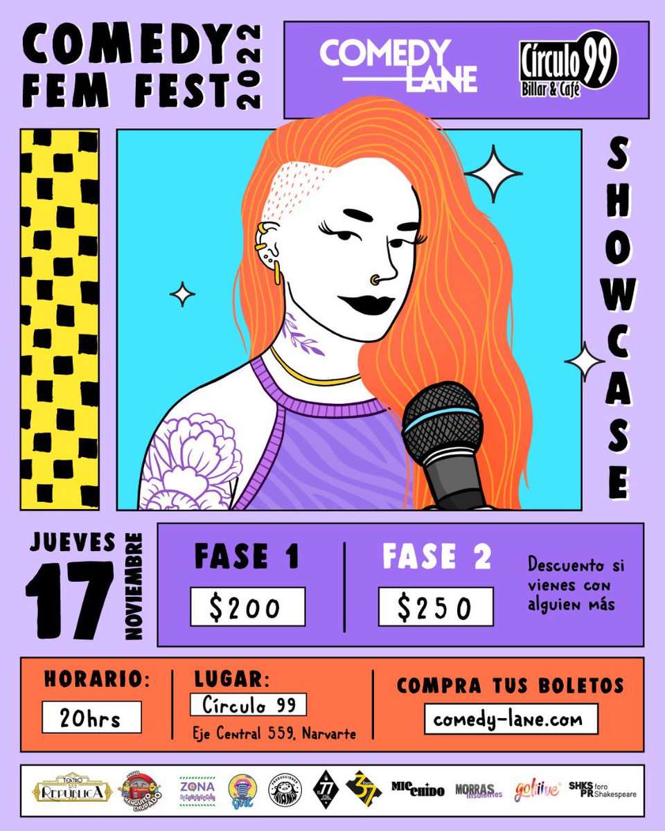 liladowns's tweet photo. Mi gente!, unas amigas me invitaron al #ComedyFemFest a pasar un buen rato de Stand Up 🌼
No se lo pierdan! 

🎟️: https://t.co/Aep7kbOjOH https://t.co/0uvMaE769g