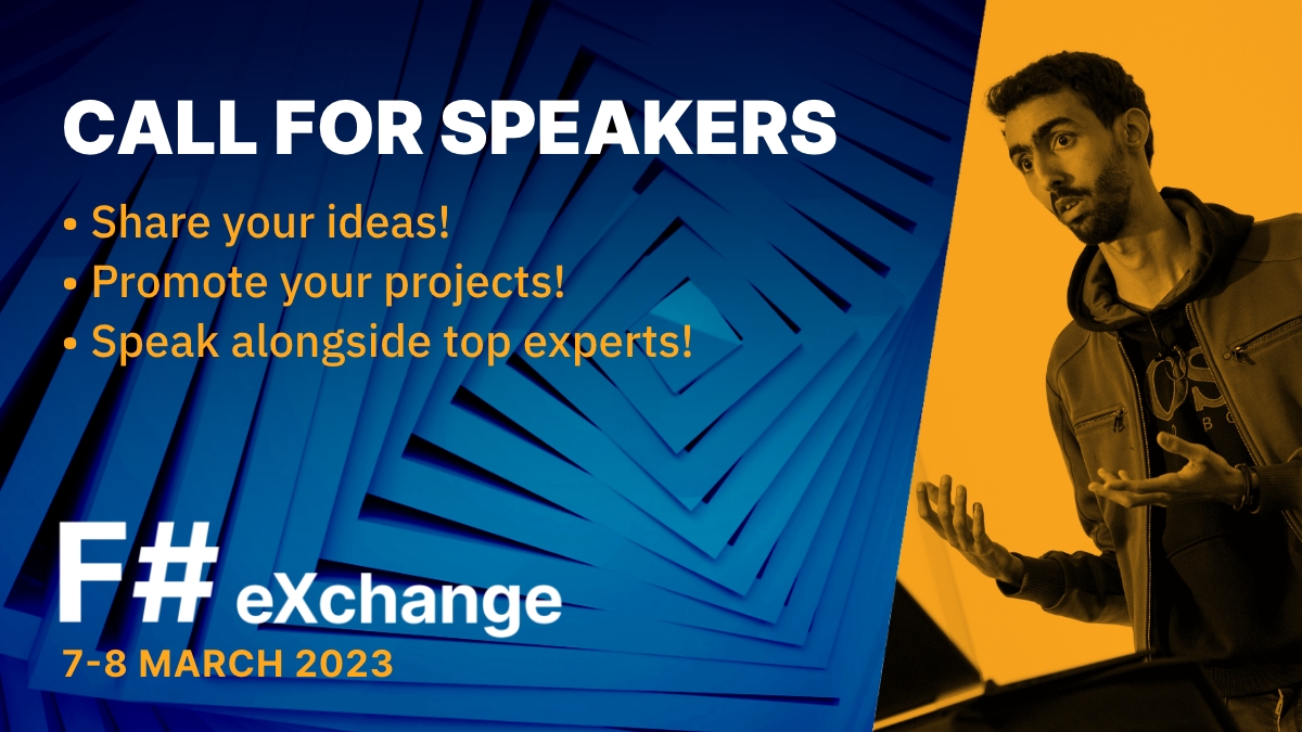 skillsmatter's tweet image. For our upcoming #fsharpX conference, we are looking for talks on #fsharp technologies including:
✅ Fable
✅ Giraffe
✅ #WebSharper
✅ #FsLab
✅ #Bolero 
✅ __________. (Your suggestion here!)
Send us your talk suggestions:
bit.ly/3TDl1Qj
