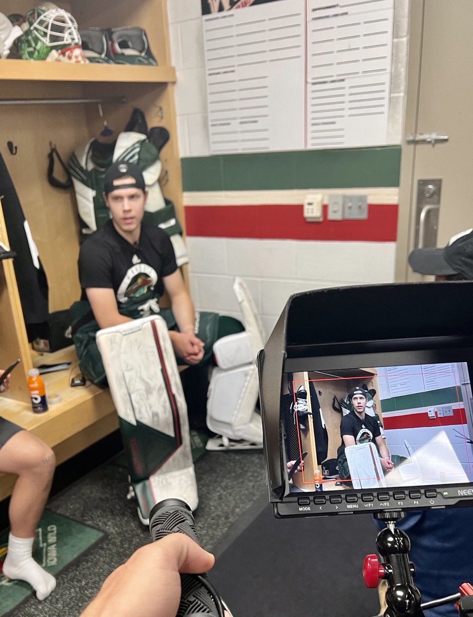 HotDishSportsMN's tweet photo. Happy Birthday to the king of scoring goalie goals @JesperWallstedt!!! Thanks for golfing with us for our new series coming soon! #HotDishSports #iowawild #mnwild @IAWild https://t.co/C2zsNts7Bj