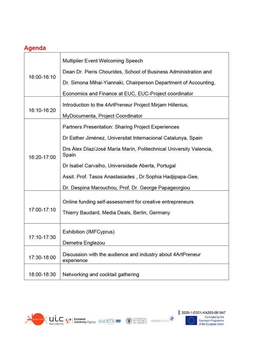 sim010101's tweet photo. Join us on 12/12/22 @ 4.p.m. #Cyprus time!
#arts #Entrepreneurship
#Systemsdynamics
@EuropeanUniCy
#4ArtPreneur @EUErasmusPlus #SEPIE funded project 👇
Multiplier special event
#4ArtPreneur
@MyDocumenta
@MediaDealsUG
https://t.co/L51Q67k0d0 https://t.co/GGB3YbttIs
