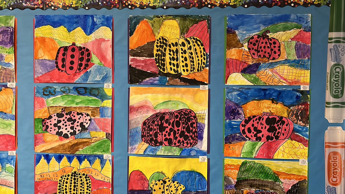 Martin Robles (@roblesartroom) on Twitter photo Feeling the fall cool weather! Here are some 2nd grade Kusama inspired pumpkins! <a href="/Golbowtweets/">Golbowtweets</a> #YayoiKusama #ElementaryArt Feeling the fall cool weather! Here are some 2nd grade Kusama inspired pumpkins! <a href="/Golbowtweets/">Golbowtweets</a> #YayoiKusama #ElementaryArt