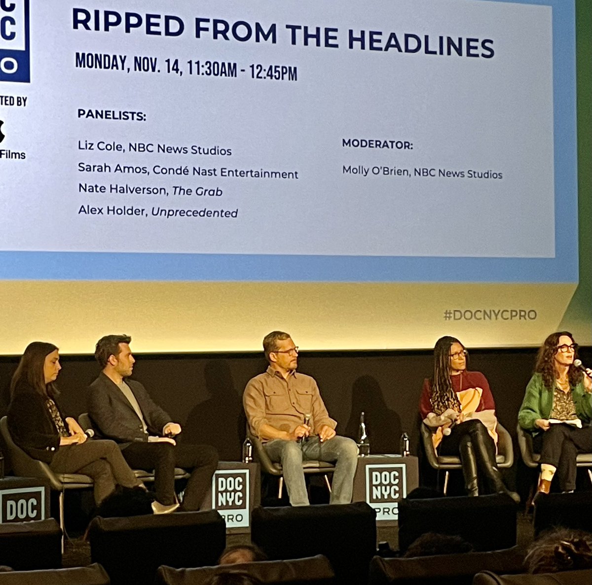 Ali Zelenko (@alizeenyc) on Twitter photo Extra, extra! Smart and fascinating panel on making docs based on current news events, with the best in the biz; <a href="/elizcole/">liz cole</a> and @mobworks from <a href="/NBCNewsStudios/">NBC News Studios</a> plus greats <a href="/SarahKAmos/">Sarah Amos</a>, <a href="/alexjholder/">Alex Holder</a> and <a href="/eWords/">Nathan Halverson</a>. #DOCNYCPRO <a href="/DOCNYCfest/">DOC NYC</a> Extra, extra! Smart and fascinating panel on making docs based on current news events, with the best in the biz; <a href="/elizcole/">liz cole</a> and @mobworks from <a href="/NBCNewsStudios/">NBC News Studios</a> plus greats <a href="/SarahKAmos/">Sarah Amos</a>, <a href="/alexjholder/">Alex Holder</a> and <a href="/eWords/">Nathan Halverson</a>. #DOCNYCPRO <a href="/DOCNYCfest/">DOC NYC</a>