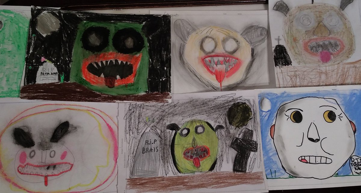 CEIPLAREDO's tweet photo. Voilà l,adaptation réalisée par les élèves de 4 ième de la peinture " La fille avec le masque de la mort" #plasticalaredo https://t.co/CsGJM6og5G
