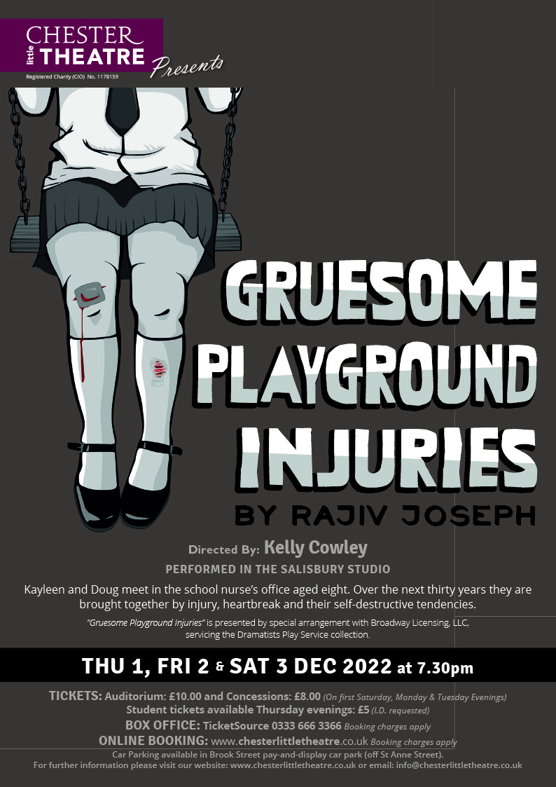 🎭 UP NEXT AT CLT 🎭

"Anti-rom com 'Gruesome Playground Injuries' closes 2022 at Chester Little Theatre  "

PRESS RELEASE: mailchi.mp/19e72dbab698/c…