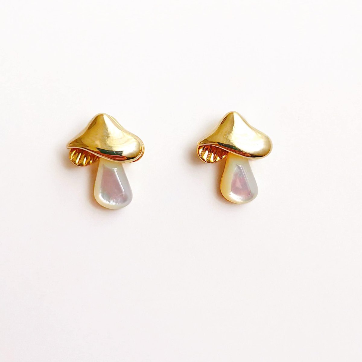 etsy.me/3UZwZod #mushroomearrings #mushroomjewelry #mushroomstuds #goldearrings #goldjewelry #giftideas #giftforher