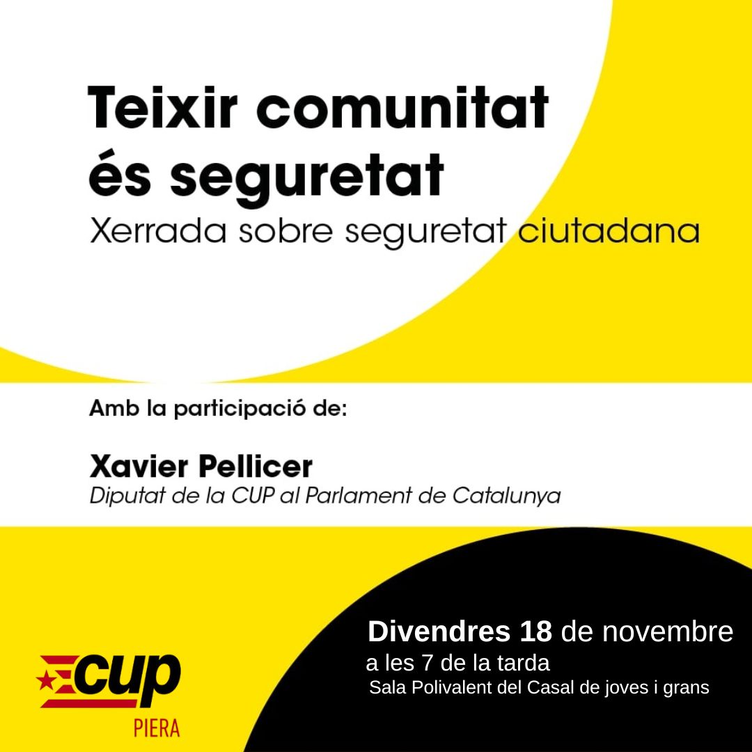 CUP_Penedes's tweet photo. ✏️📆Aquest divendres tenim dues cites importants a l'Anoia:

🏘️👩‍✈️ A Piera, parlem de seguretat i comunitat amb el diputat @XaviPalli 

🌱☀️A Igualada, proposem alternatives viables per generar energia sense malmetre el territori amb el diputat @danicornella 

#GentQueLluiti https://t.co/6AfueuOhKV