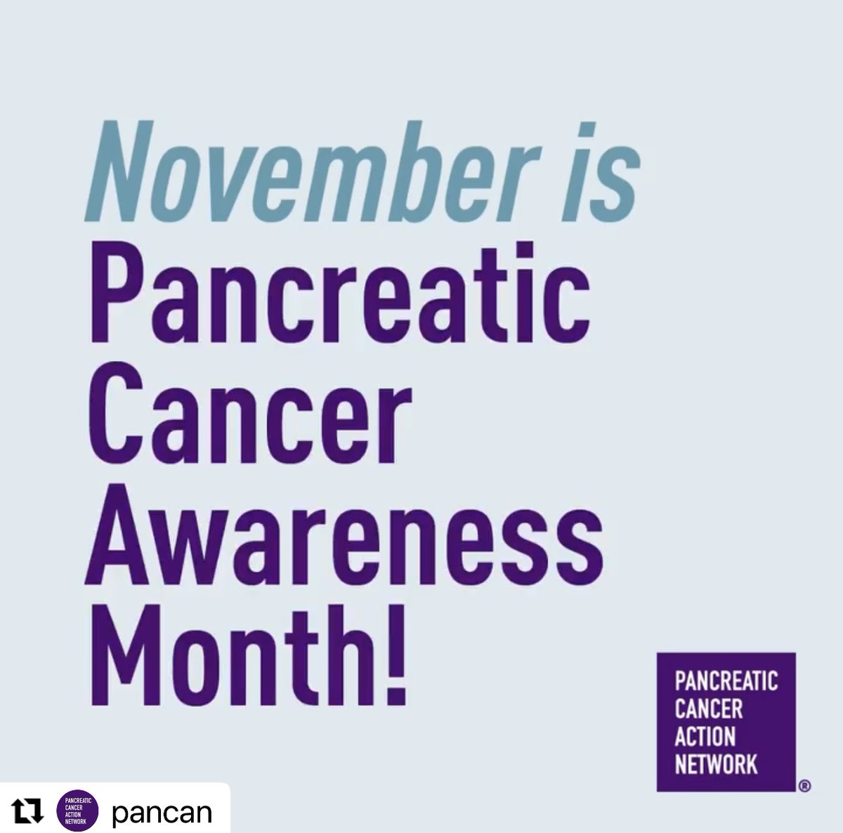 November is #PancreaticCancerAwarenessMonth! 💜 Learn more and support by visiting @PanCAN: pancan.org.

#OurCamWell #PanCanAwareness #PancreaticCancer