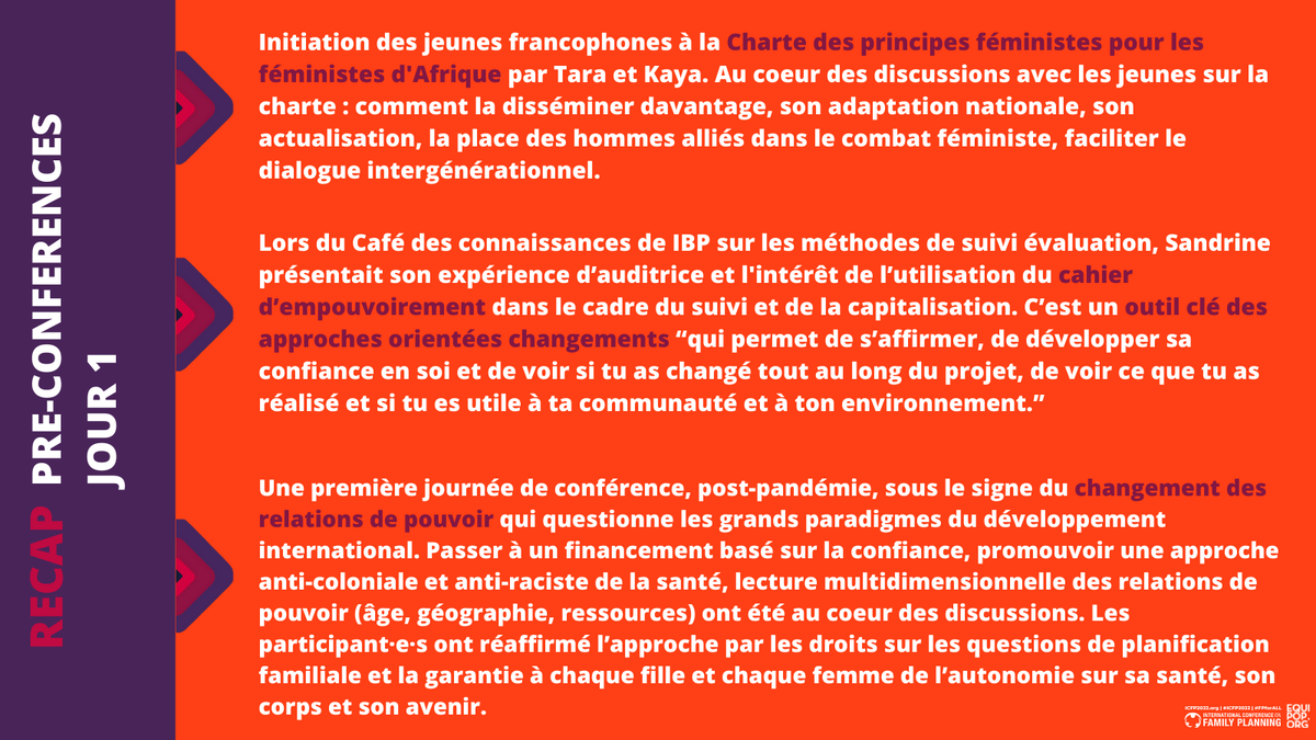 Equipop_Ong's tweet photo. #ICFP2022 - Retours sur la participation d'Equipop et de ses partenaires aux pré-conférences et à la première journée de la Conférence internationale sur la planification familiale ! #FPforALL https://t.co/hy023rL9yb