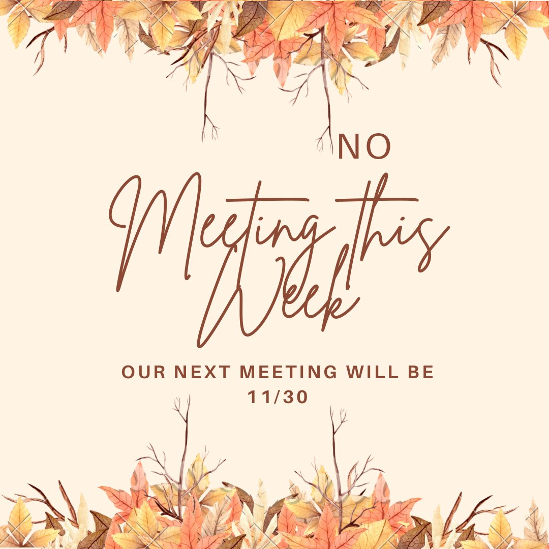 CMUPrePA's tweet photo. CMU Pre PA’s: Just a reminder that we will NOT be having a meeting this week. Our next and final meeting will take place on Nov. 30th. Enjoy your thanksgiving break next week! https://t.co/Jh7t45eolD