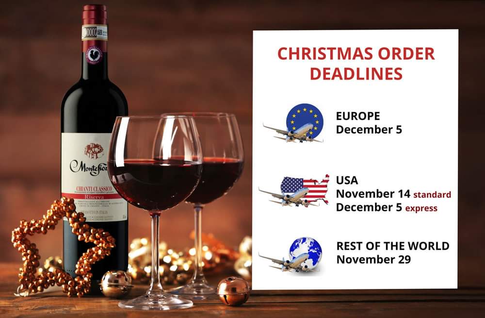 MontefioralleWi's tweet photo. See the deadlines indicated below for ordering to receive the orders before #Christmas
Shop now โก๏ธ https://t.co/cvPEUSvmZh
#chianticlassico
#wineorder
@mmmbrent @SuzyQlovesWine @citimaven @LMArcherML @RudiGourmand @amy_oosterhouse @travelhistory1 @cuvee_corner https://t.co/rOOIx6mUvP