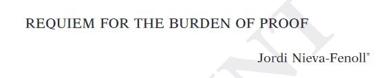 Compartimos el último artículo que encontrarán en <a href="/RivProc/">Revista Ítalo-Española de Derecho Procesal</a>: Requiem for the Burden of Proof, de <a href="/jordinieva/">Jordi Nieva-Fenoll</a>.  

👉revistasmarcialpons.es/rivitsproc/art…