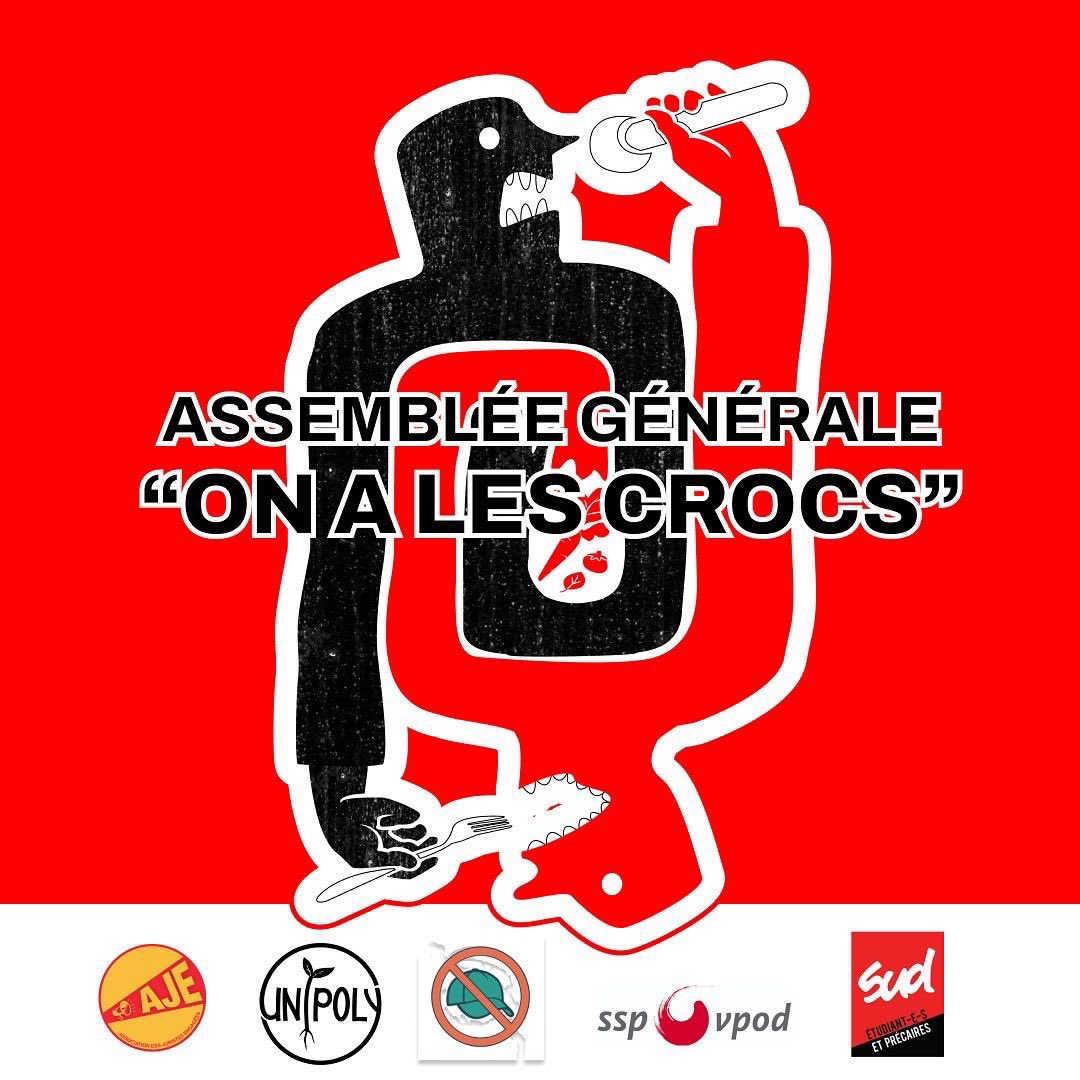 SUD_EP's tweet photo. 📢🔴Mobilisé.e.s depuis la rentrée avec différentes associations et syndicats étudiants pour réduire le coût des repas et transformer les cafétérias en profondeur, nous organisons une assemblée générale ouverte à toustes, ce vendredi 18 novembre à 18h30, salle 3021 à Anthropole https://t.co/AkbiBNRmKr