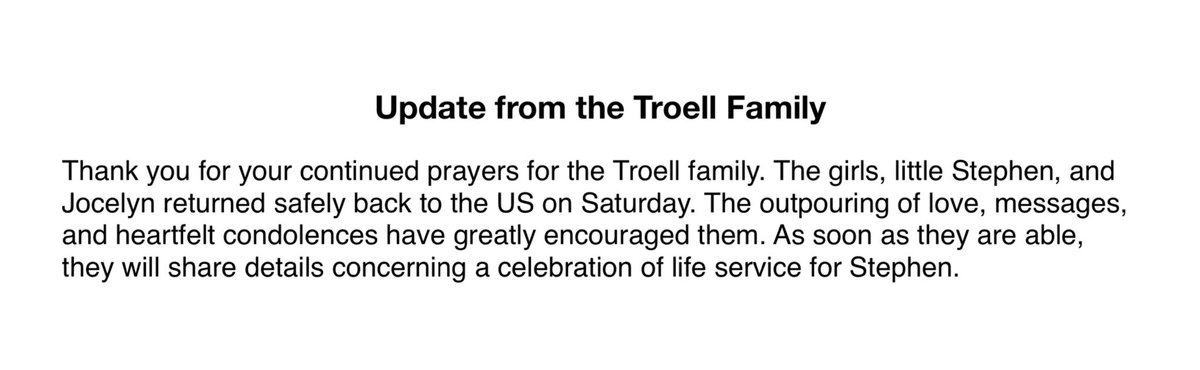 chalieclark's tweet photo. Troell Family Uodate https://t.co/ZPVXUr82zq