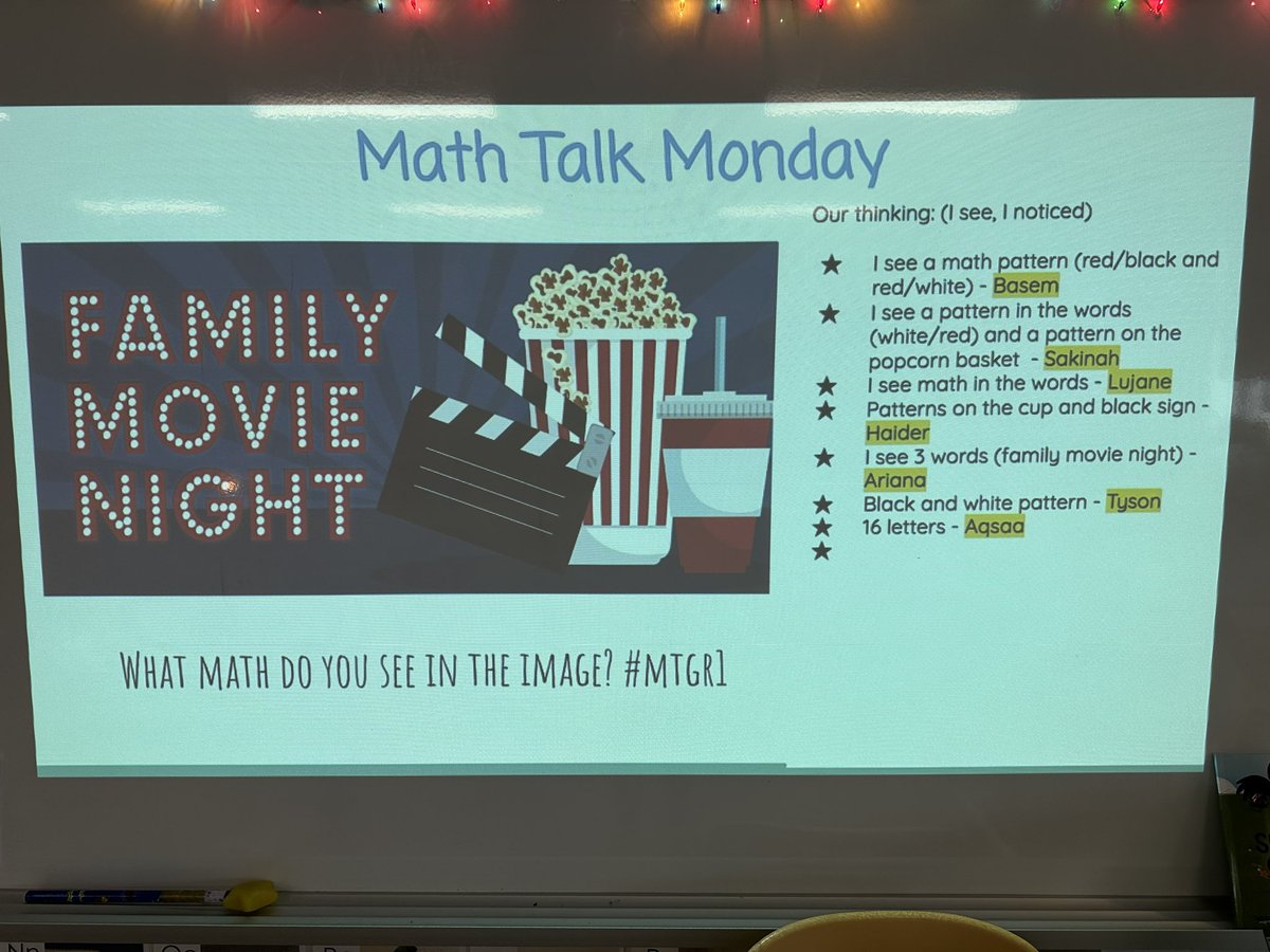 Math Talk Monday - Math is everywhere! 🍿 🎥 <a href="/DesmondHDSB/">Viola Desmond Public School</a>