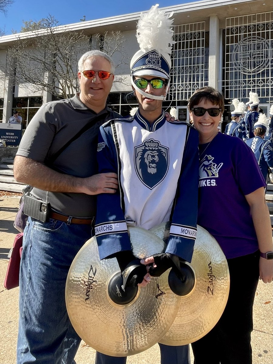 kbjmu's tweet photo. Last game of senior year and it’s a #familyrivalry Let’s Go Dukes! 💜🤣We love our ODU Monarch! 💙 https://t.co/QCaUH7u7l2