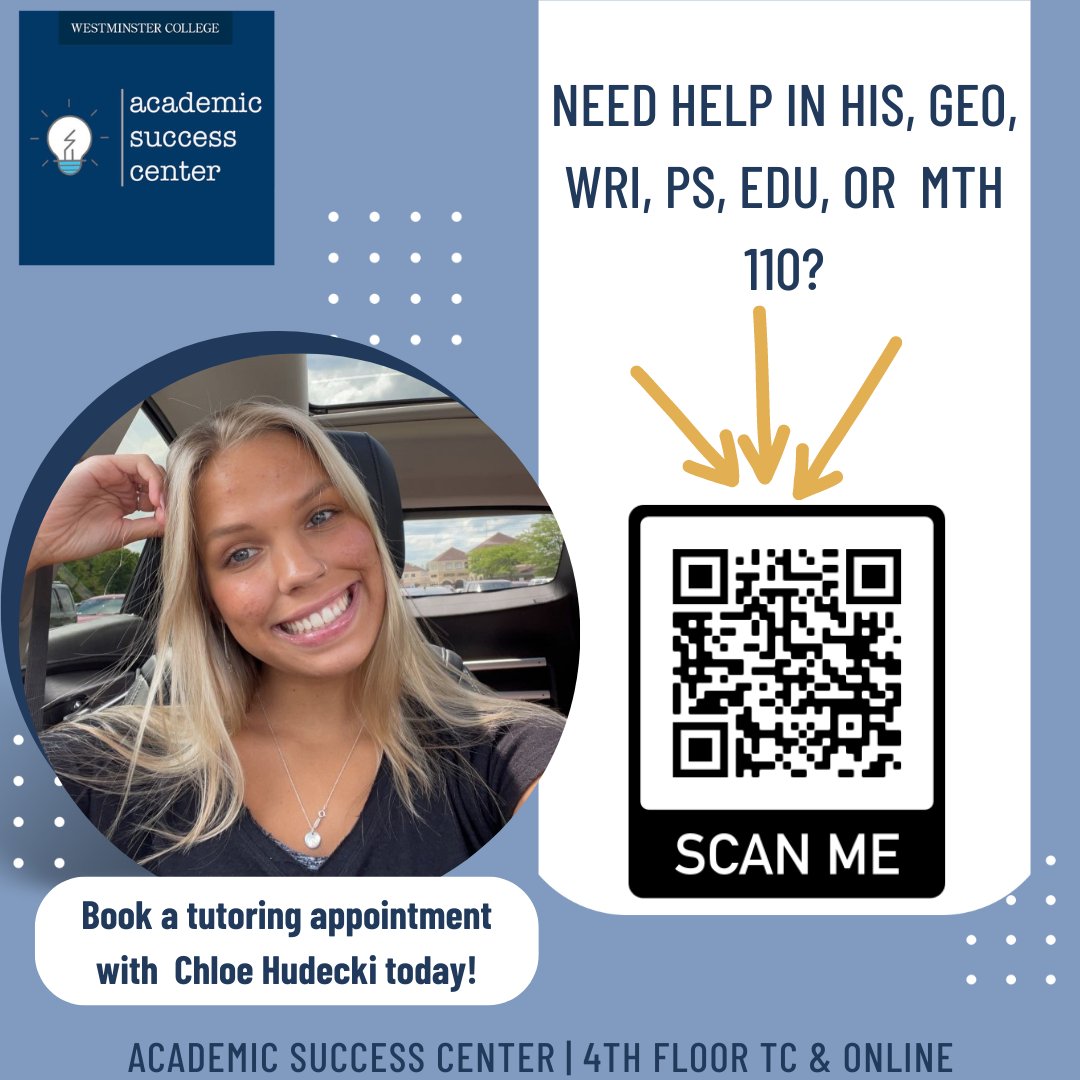 WestminsterASC's tweet photo. Facing papers and projects galore in the final weeks of the semester? No worries! #PeerTutors Grace and Chloe are here to help you plan, research, and edit! Schedule an appointment with them today using the "Book a Tutor" link on the D2L! #writingsupport #peertutorsrock #WCASC https://t.co/Sfk70YKPmD