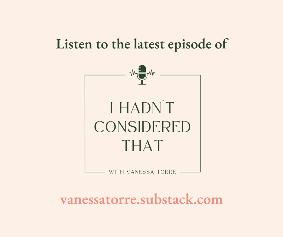 This week's episode of I Hadn't Considered That is the last of a 3-part series on #attachmentstyles.

We're talking about secure attachment and how we can best achieve it by understanding what is holding us back. #podcast #midlifepodcast 

Listen at: vanessatorre.substack.com/p/attachment-s…