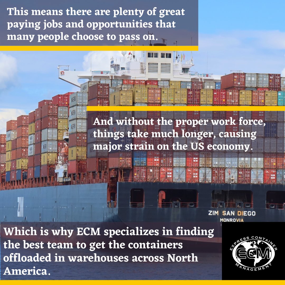 ECM2002's tweet image. 💪 ECM plays a VITAL role in the shipping container industry. Seattle is a main hub where we feel we can help! 📈
Visit our website in our bio to learn more today!
#seattlelogistics #warehouse #logistics #distribution #transportation #freight  #supplychainmanagement