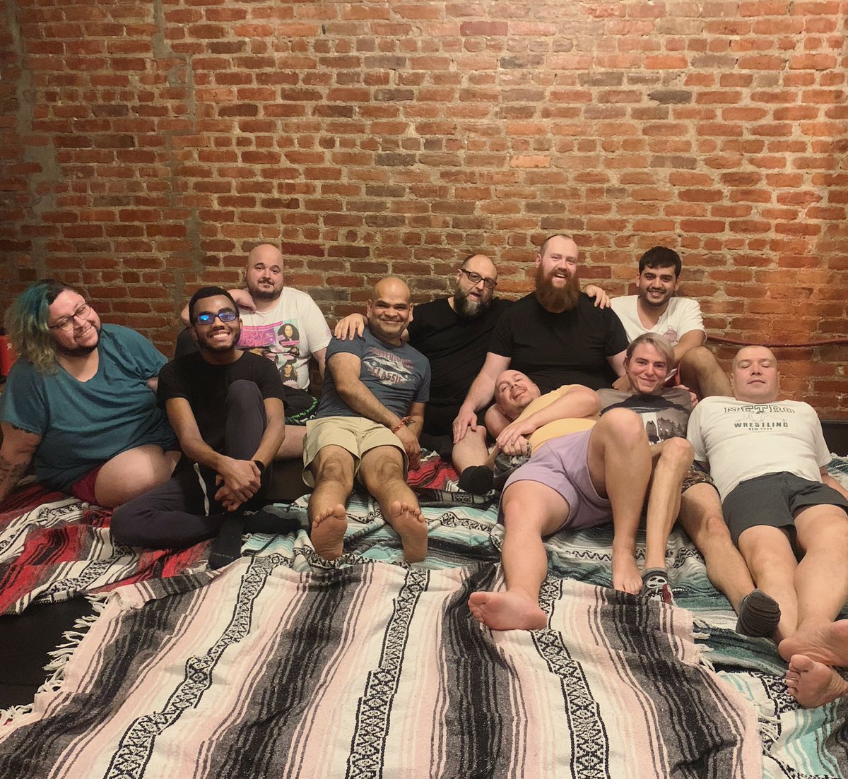 CoachCub's tweet photo. A few of the guys who came to my Gentle Bear Yoga class and Cuddle Pile this weekend in NYC ❤️ so much love 🐻 #bearyoga #bearcuddlepile #cuddlepile #bearwellness #beargroup #bearevents #gaynyc #bearsofnyc #malebodypositivity https://t.co/EMPFplVBam