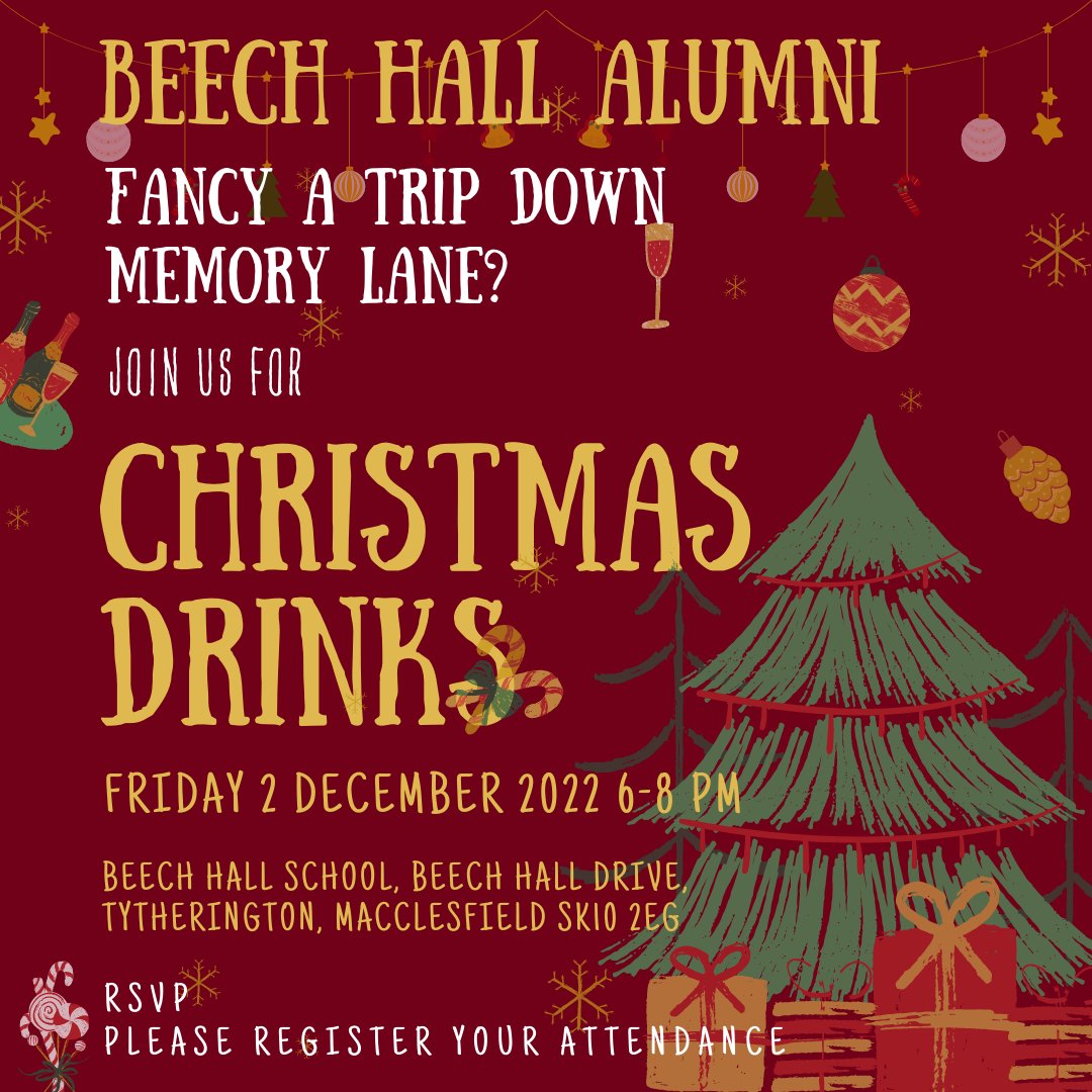 Calling all Old Griffinians! Fancy a trip down memory lane? Why not pop in to @BeechHall_macc for Xmas drinks on Friday 2 December 6-8pm? @BeechHallHead