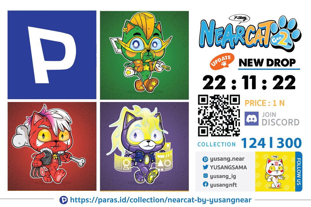🎊😺NEAR CAT GEN2 😺🎊🎊  
⏰⏰PAST l PRESENT l FUTURE⏰⏰

paras.id/collection/nea…

<a href="/ParasHQ/">Paras 🟩🟧</a>

#NFTs #NFTCommunity #NFTTHAILAND #PARASnft #NEAR  #Halloween 
#NEARcollector #NEARnft #PARASnft