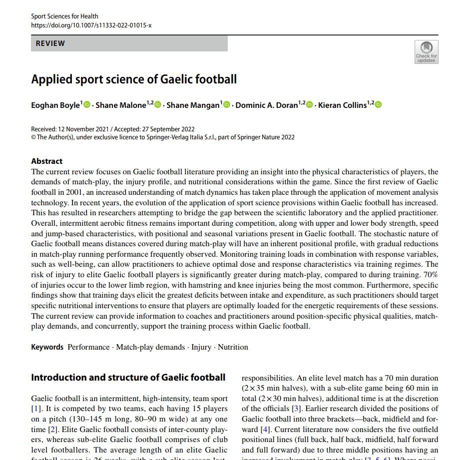 Eoghan Boyle (@eoghanboylesci) on Twitter photo AVAILABLE ONLINE: Applied Sport Science of Gaelic Football
<a href="/DKieranCollins/">Kieran Collins</a> <a href="/ShaneMalonePhD/">Shane Malone</a> <a href="/Shane_Mangan/">Shane Mangan</a>
link.springer.com/article/10.100… AVAILABLE ONLINE: Applied Sport Science of Gaelic Football
<a href="/DKieranCollins/">Kieran Collins</a> <a href="/ShaneMalonePhD/">Shane Malone</a> <a href="/Shane_Mangan/">Shane Mangan</a>
link.springer.com/article/10.100…