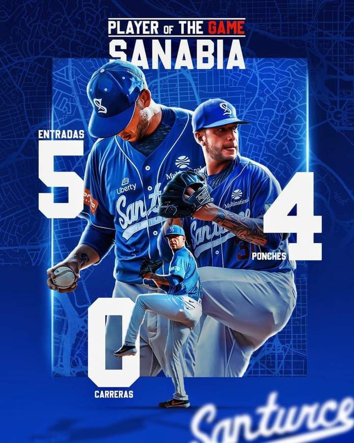 ¡Aquí seguimos en modo Béisbol! ⚾

<a href="/Sanabia28/">Alex Sanabia</a> fue el #MVP 🦀 del 1er encuentro de ayer frente a #Carolina 

Apoya junto a nosotros esta temporada de <a href="/SanturceLBPRC/">Cangrejeros de Santurce</a> en la #LBPRC 2022-2023.

#ConMultiTodosSomosCangrejeros
#TodosSomosCangrejerosConMult
#MultiEnElCampo #Santurce