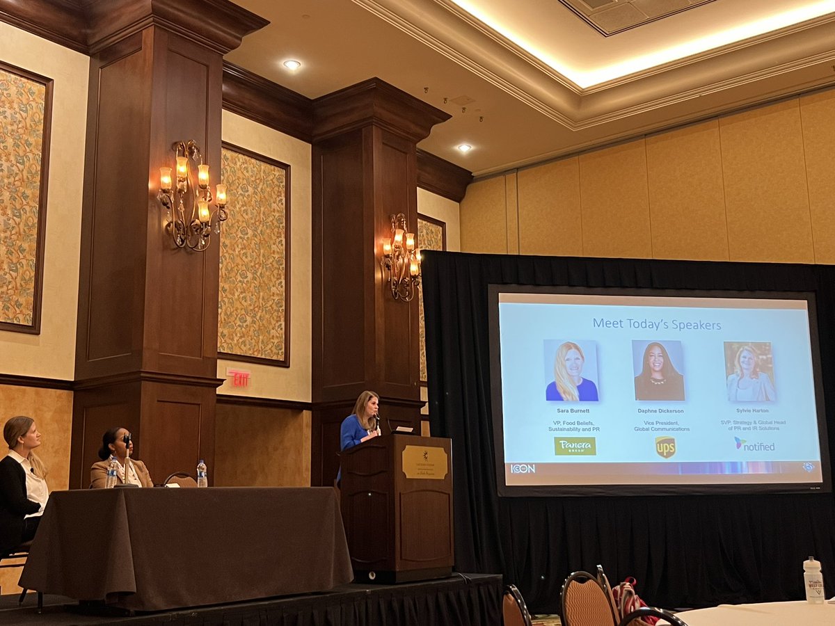 Communicating with Purpose: ESG, DEI &amp; PR’s Role <a href="/panerabread/">Panera Bread</a> @ups <a href="/Notified/">Notified</a> 

✅ We can attract talent through stories we tell. 
✅ If the entire organization doesn’t stand behind it, it will fall apart. 
✅ Stay accountable to your commitments and be transparent. 
#PRSAICON2022