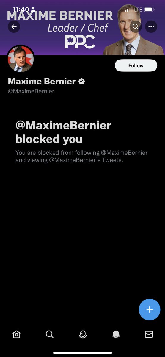 PegCityDad's tweet photo. @MaximeBernier Do you get a reward when MadMax blocks you? Guess he ain’t for all Canadians after all? Haha #Crazy #Max #MasksDoWork https://t.co/TpDQhB5rrY