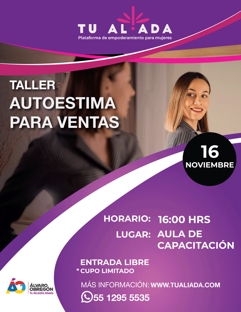 Tu_Aliadamx's tweet photo. ¡Vecinas! les compartimos las actividades que tenemos esta semana para ustedes. Informes y registro al +52 55 1295 5535
Plataforma de empoderamiento para mujeres.
#ÁlavaroObregón https://t.co/bT8R5E2NiG