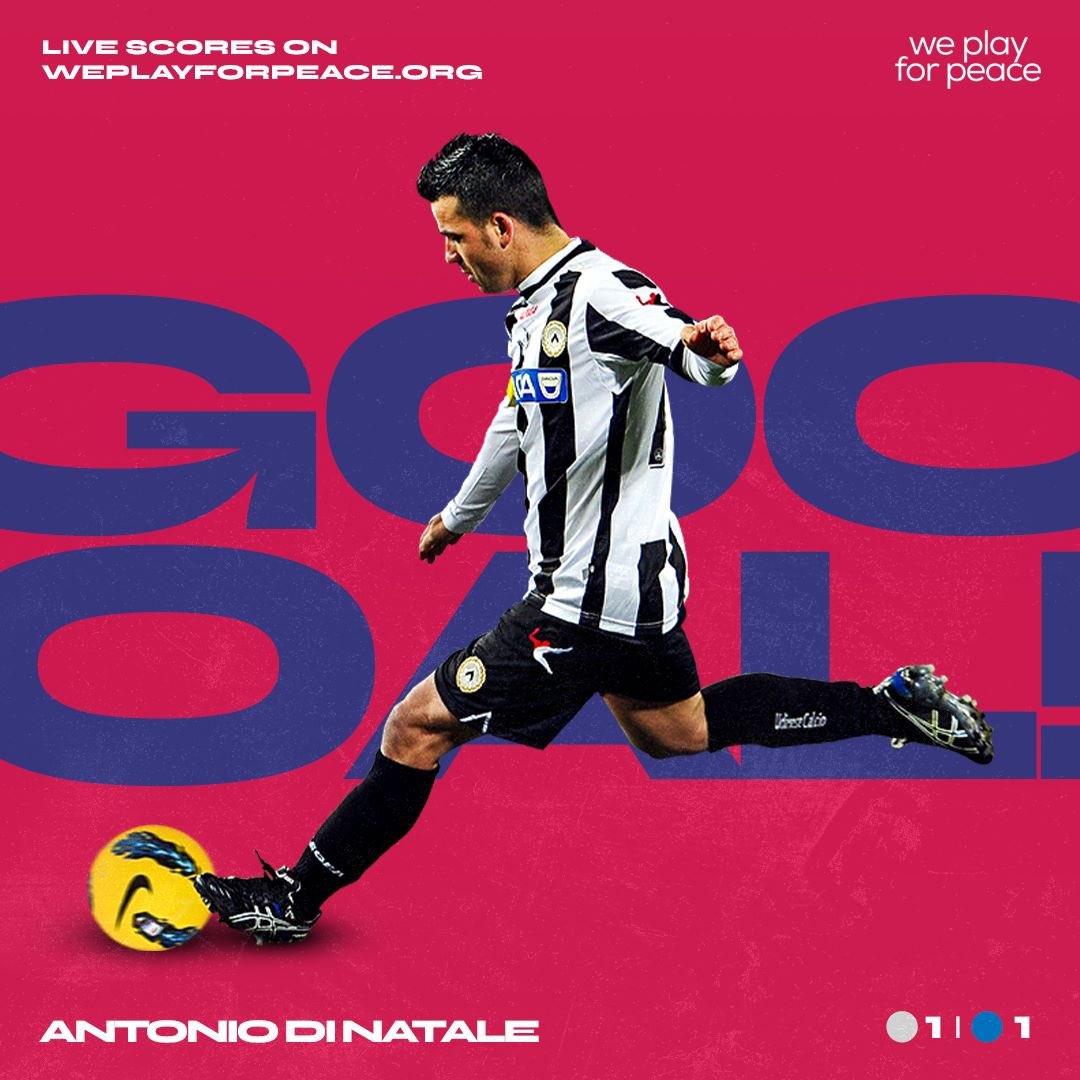 Primo goal per la squadra azzurra realizzato da Antonio Di Natale 🤍

#weplayforpeace