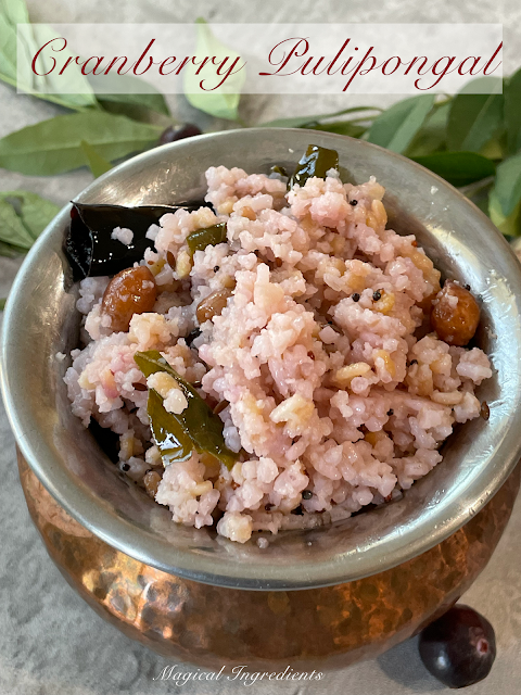 magicalingrdnts's tweet photo. Cranberry Pulipongal - This is #comfortfood and is an easy #weeknightmeal or a #festiveside made with fresh #cranberries and pantry staples packed with #tart and #spicy #flavors. #cranberryweek #vegan https://t.co/WUvGwyVNNR https://t.co/dq5nEhFmuu