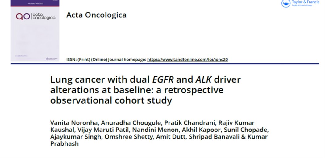 VanitaNoronha's tweet photo. Management approach for pts with #NSCLC &amp; dual molecular drivers #EGFRmutation and #ALKfusion https://t.co/D4SbS9u19g @oncologician @SewantiLimaye @VivekSubbiah @LeciaSequist @christine_lovly @Dr_R_Kurzrock @DrSanjayPopat @bensolomon1 @DrRiyazShah @VoglNY @bhosale26Bharat #LCSM https://t.co/8F0UGtd4Md