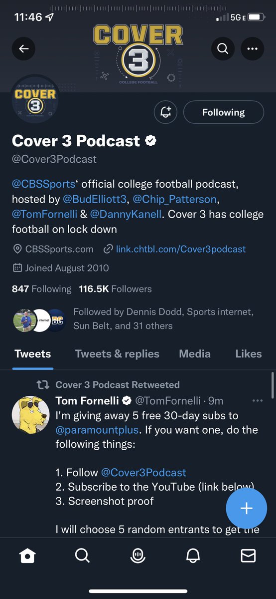 CLStanfield's tweet photo. @TomFornelli @paramountplus @Cover3Podcast https://t.co/CbuXuY6n8M
