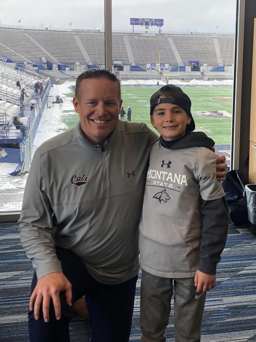 Hey @CollegeGameDay what about this little dude for a guest picker? He is a true miracle & beat a ultra rare, deadly auto immune disease this year. He is 1 of 8 in the country to do so & he loves both @MontanaGrizFB as well as @MSUBobcats_FB. Just an idea @bvigen @Coach_Hauck