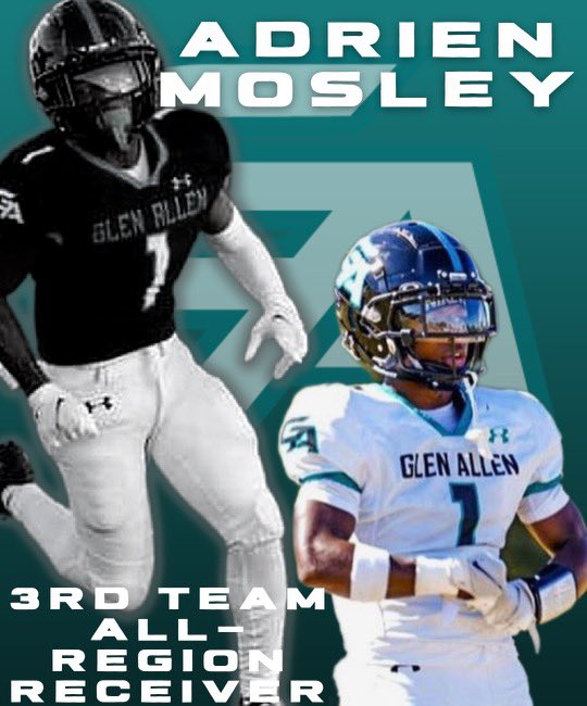 Adrien Mosley ‘23 ⭐️ (@adrien1mosley) on Twitter photo Honored to be named 5C 3rd Team All-Region WR!! #AGTG <a href="/Recruit_GAFB/">Glen Allen Football Recruiting</a> @glenallenfb <a href="/supe_jones/">Perry Jones</a> Honored to be named 5C 3rd Team All-Region WR!! #AGTG <a href="/Recruit_GAFB/">Glen Allen Football Recruiting</a> @glenallenfb <a href="/supe_jones/">Perry Jones</a>