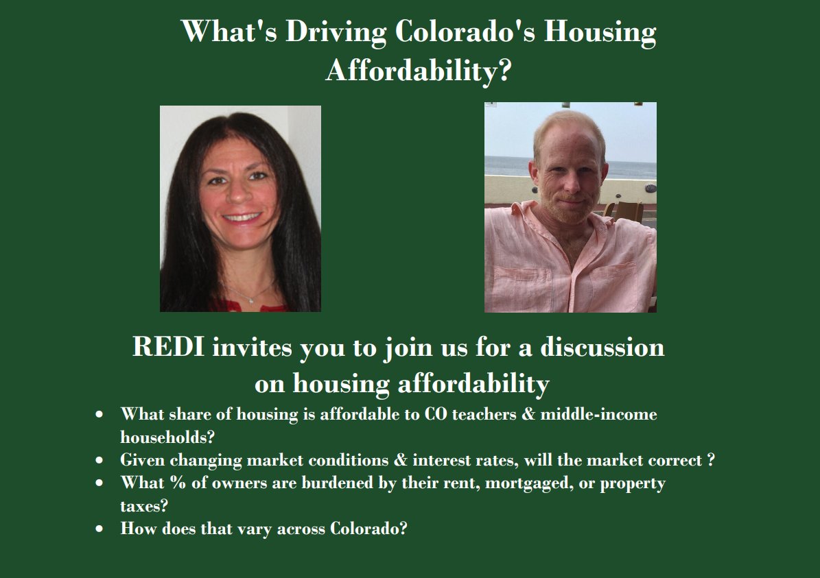 RediCsu's tweet photo. Sign up for our upcoming webinar with @ColoFutures  on Nov. 16th, at 2pm MST: "What's Driving Colorado's Housing Affordability?" (LINK BELOW) https://t.co/i1BCqzg5dg