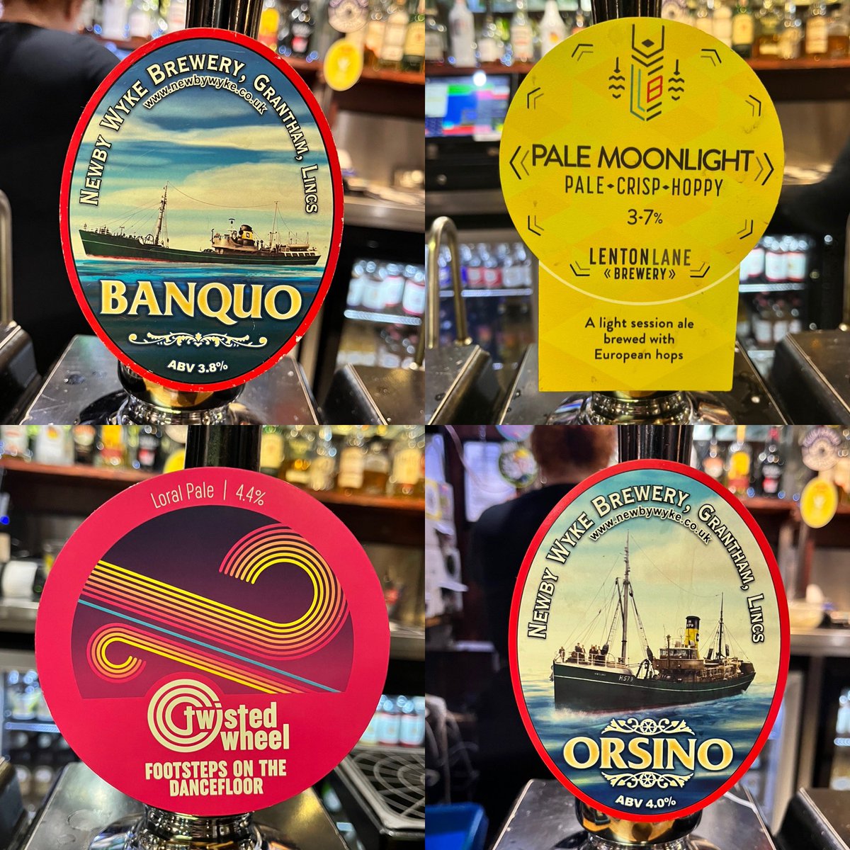 bread_bitter's tweet image. Guests atm! Banquo from Newby Wyke, Pale Moonlight from @lentonlane, Footsteps On The Dancefloor from @TwistedWheelBC and Orsino from Newby Wyke 🍻