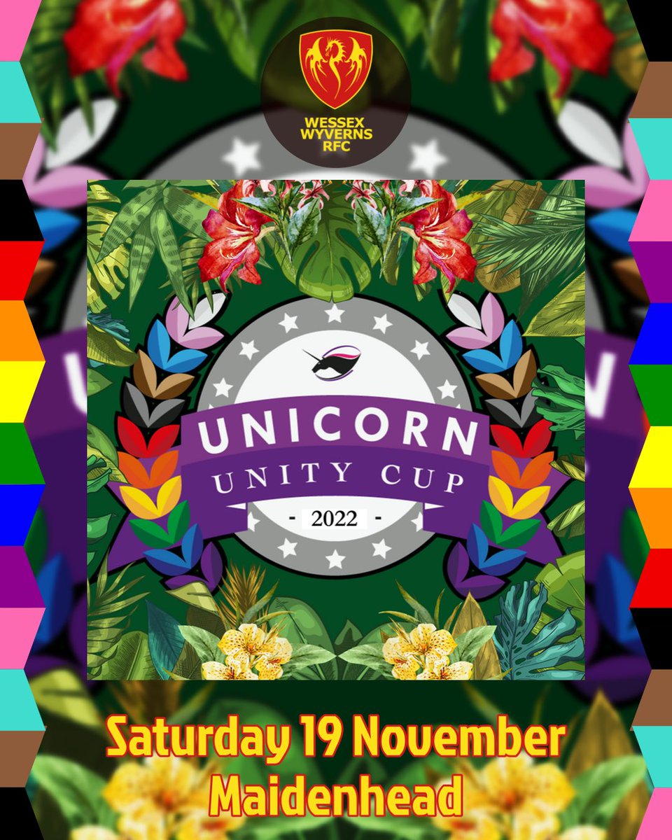 WyvernsRFCUK's tweet photo. We’re excited to be taking part in the Unicorn Unity Cup 2022 on Saturday in Maidenhead. Organised by our friends @unicorns_rfc #inclusiverugby #igr #wessexwyvernsrfc #unitycup2022 #rugbyunion #gayrugby #rugbyforall https://t.co/OuInA9Fr8y