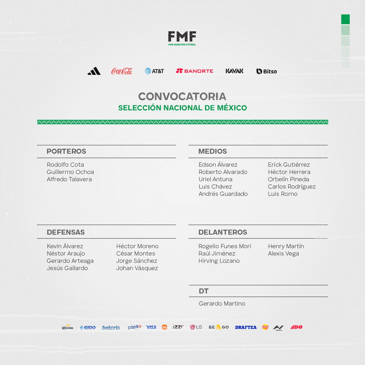 FMF's tweet image. #Selecciones | Convocatoria de @miseleccionmx para la Copa Mundial de la FIFA Qatar 2022.

Lee más: bit.ly/3X1Lt8H

#FMFporNuestroFútbol | #MéxicoDeMiVida