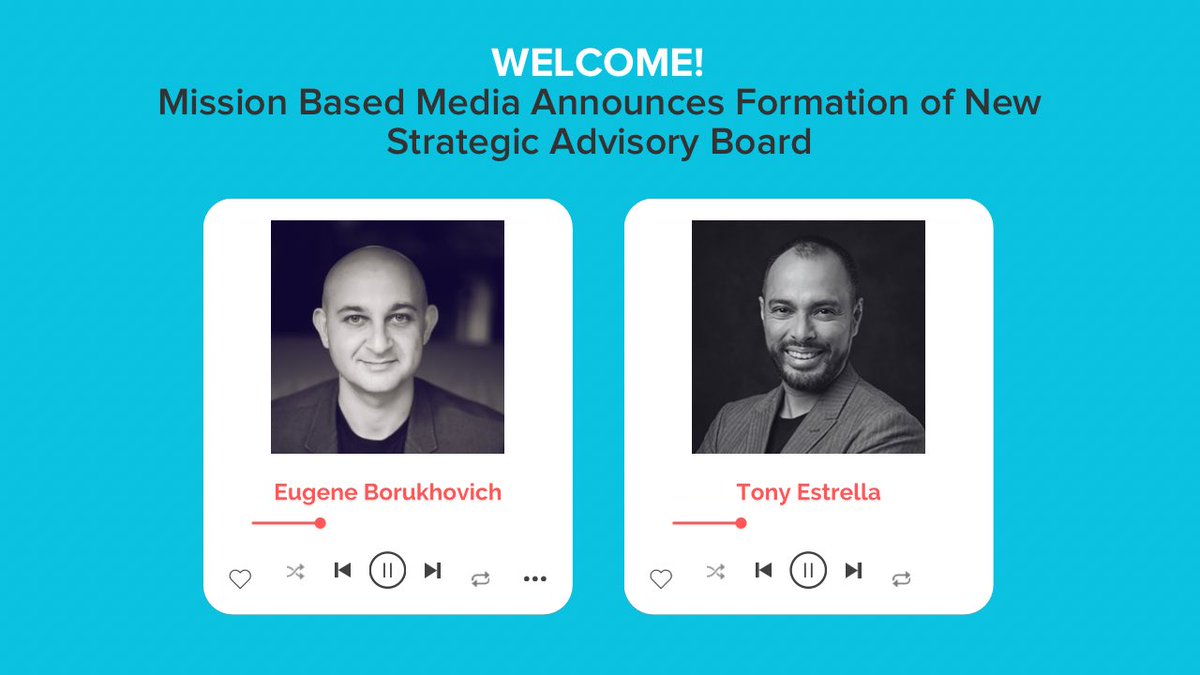 I’m excited to announce that <a href="/HealthEugene/">🇺🇦 🇮🇱 Eugene Borukhovich</a> and <a href="/EstrellaVino/">Tony Estrella</a> have joined Mission Based Media as strategic advisors.  This is a boost to our growth and impact across <a href="/HealthUnmuted/">HealthUnmuted</a>, <a href="/dhealthtoday/">Digital Health Today</a>, <a href="/healthpodnet/">Health Podcast Network - Tune In!</a> and more!

linkedin.com/pulse/mission-…

#healthpodcasts #Empower