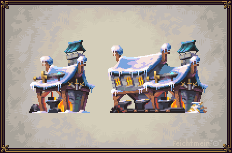 cyangmou's tweet photo. Winter Swordsmith
#pixelart buildings https://t.co/msse7yfoWM