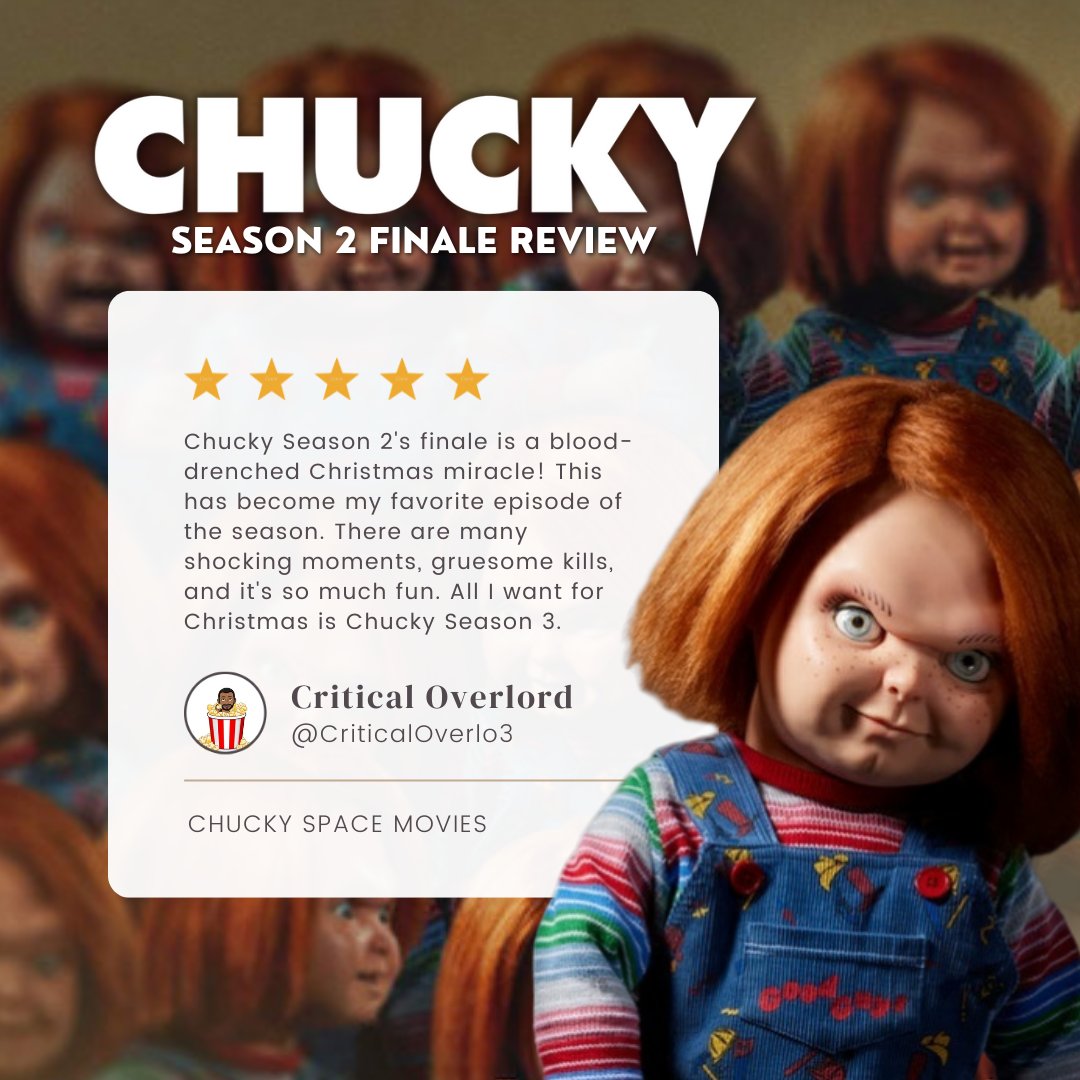 Chucky Space Movies on X: O final da segunda temporada de #Chucky é um  milagre de Natal encharcado de sangue! Esse se tornou meu episódio favorito  da temporada. Há muitos momentos chocantes