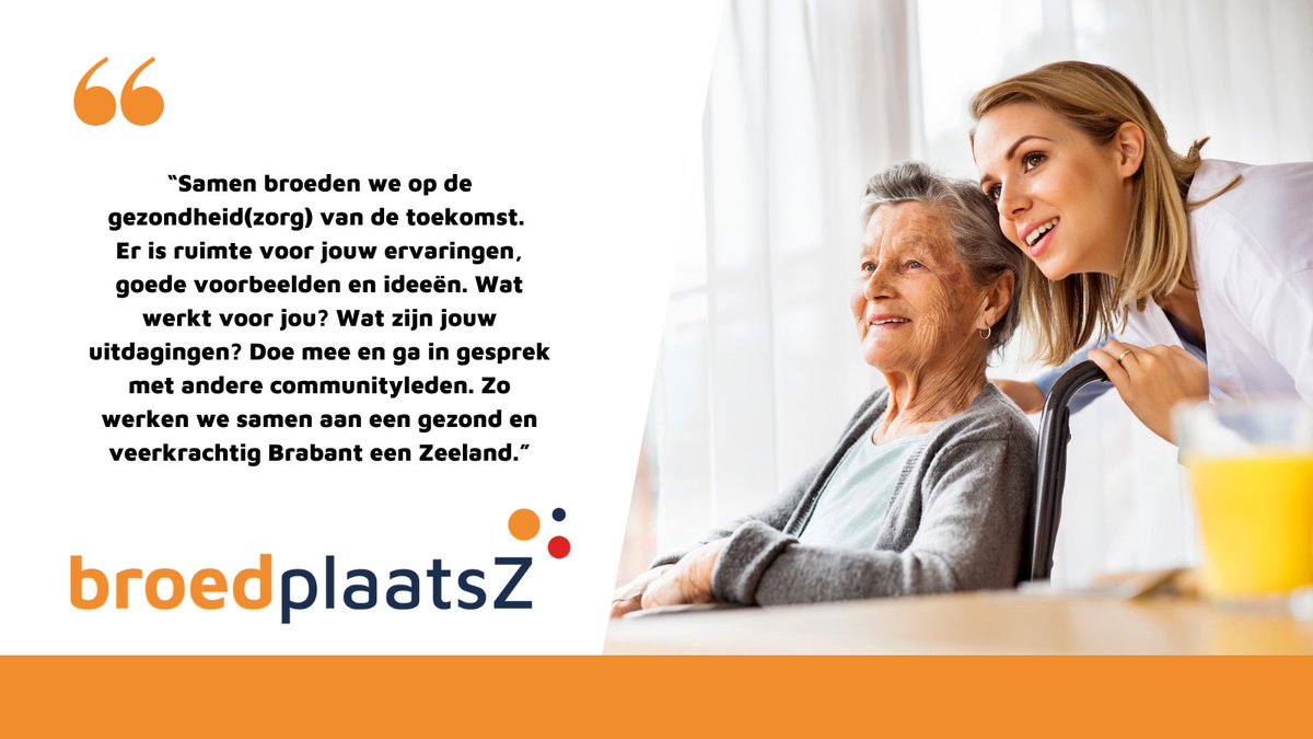 Anders denken, anders zorgen. Daarvoor zijn échte ervaringen van belang. broedplaatsz.nl biedt een #platform voor inwoners van Brabant en Zeeland, om ervaringen te delen, vragen te stellen, #inspiratie te delen en zo het anders denken te bevorderen. Samen. Doe je mee?