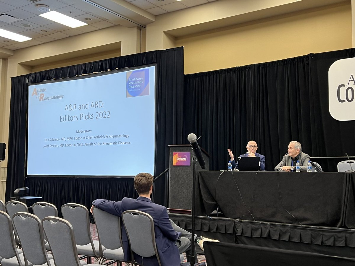 Must join presentation at <a href="/ACRheum/">American College of Rheumatology</a> of Highlighted Articles from A&amp;R and ARD by respective editors Dan Solomon and Josef Smolen going on now. #ACR22