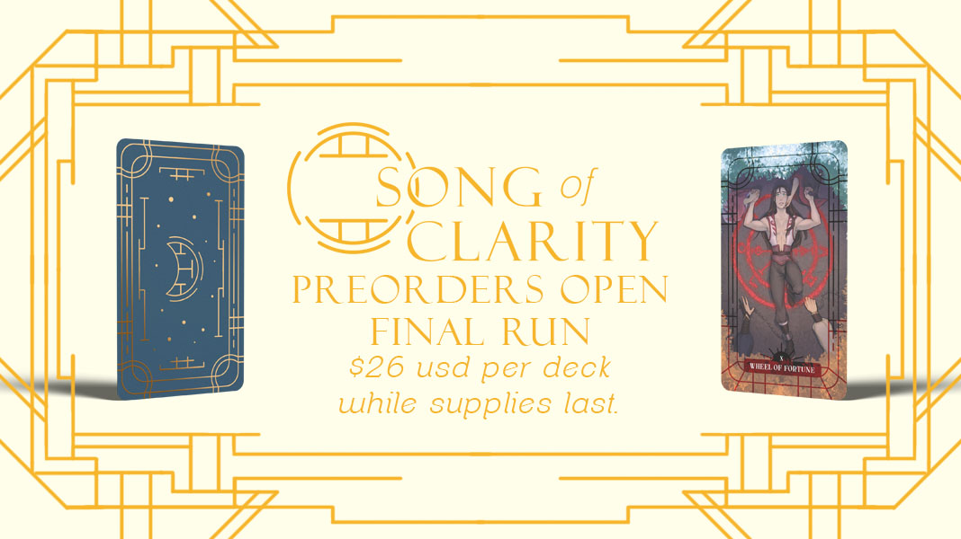 🌟 PREORDERS NOW OPEN 🌟
this is our final round of orders, so grab yours while you can! please make sure to look over the store policy before purchasing.
🛒songofclarity.bigcartel.com