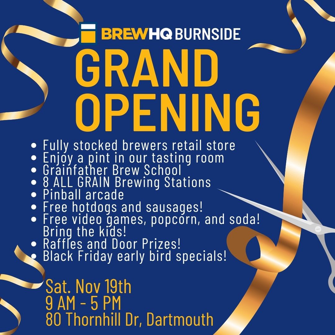 Drop by our new BrewHQ brew store at 80 Thornhill Dr in Burnside this Saturday November 19th. 
It's the only home brew shop of its kind in the world!
Bring the kids!