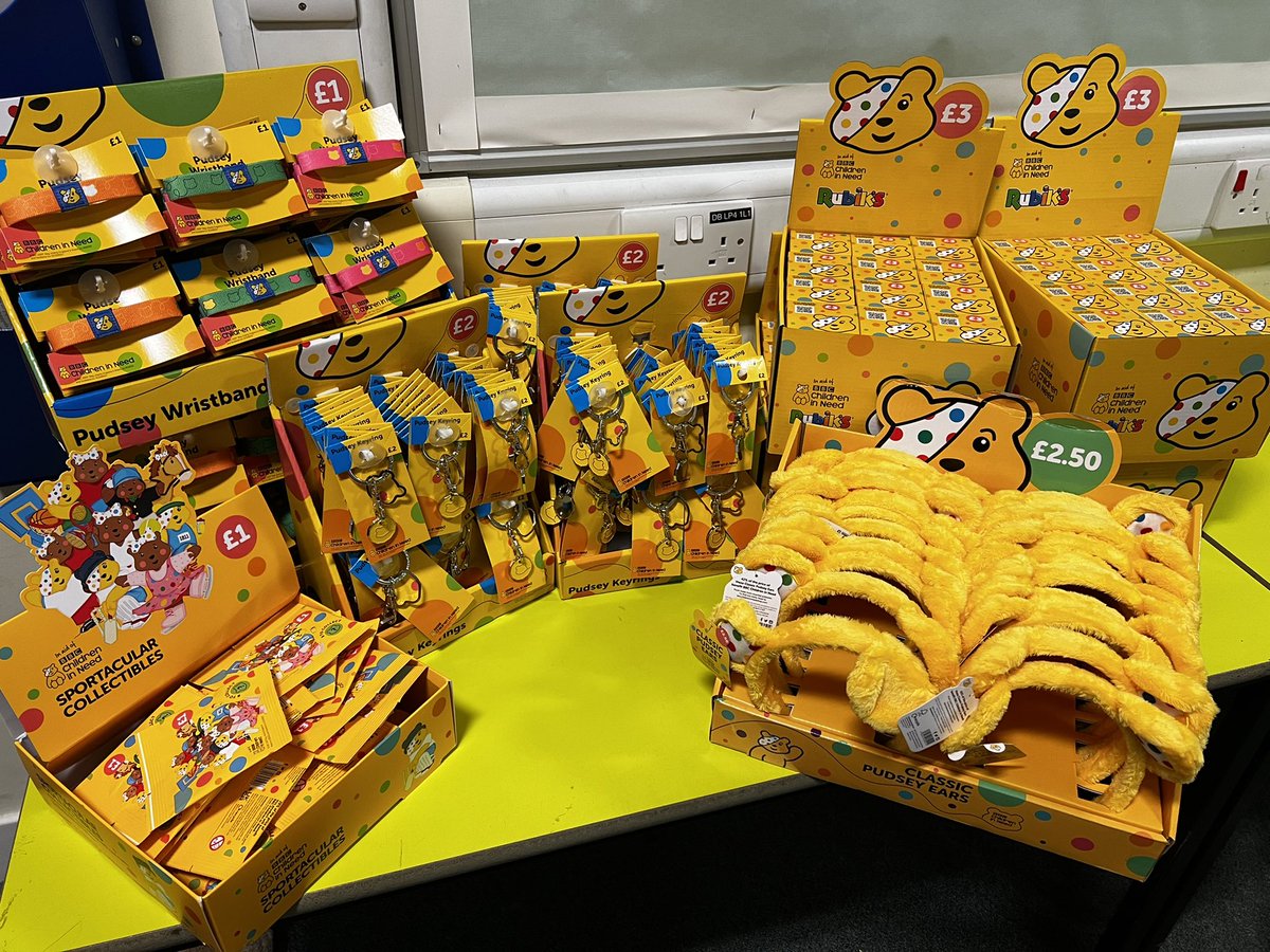 The last of Children in Need merchandise will be getting sold this week if children would like to buy! <a href="/BBCCiN/">BBC Children in Need</a> <a href="/SimpsonPrimary/">Simpson Primary</a> <a href="/NurserySimpson/">Simpson PS Nursery</a> <a href="/Ms_ClarkeSPS/">Mrs Powell</a> @CarolFawkesDHT