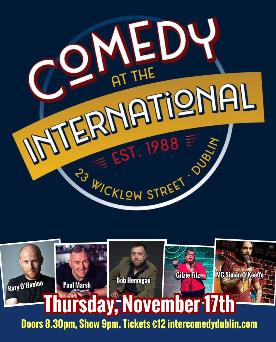 theintercomedy's tweet photo. Shows last week sold out in record time, this weekio its
Thursday: @rohanloncomedy @thesimonokeeffe &amp; friends
Friday Saturday: @p0dgey1 @mark_moloney @thesimonokeeffe &amp; more

Tix, info, gossip, from https://t.co/CLTeP2NjME https://t.co/G5C26Kv6NC