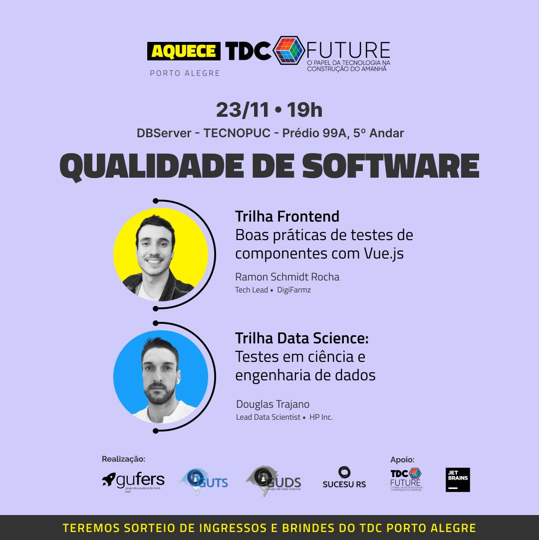 osgufers's tweet image. Qualidade de Software em parceria com o Grupo de usuários de Testes. Dia 23/11/2022, às 19hs. TECNOPUC - Prédio 99A , 5º andar. Vagas limitadas.  Inscrições aqui: lnkd.in/dmHcyR3P  
#osgufers  #gratuito #qualidadedesoftware #testes #frontend #datascience